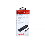 Equip 128957 Hub USB 2.0 à 7 ports, USB 2.0, USB 2.0, 480 Mbits, noir