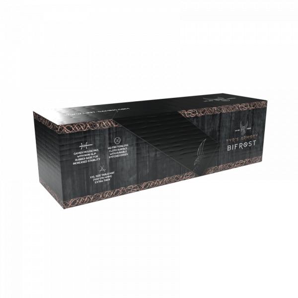 Tapis de souris de jeu L33t gaming 160404 bifrost xxl, surface rapide. 920 x 294 x 4 mm, noir