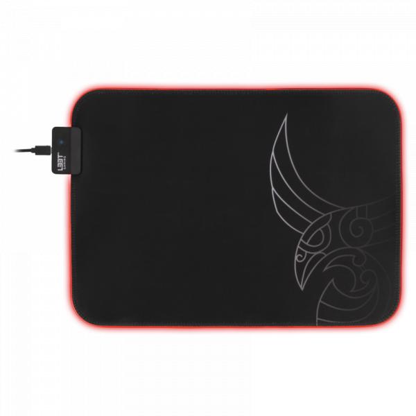 Tapis de souris de jeu L33t gaming 160405 karlvagn rgb, taille moyenne, surface rapide. 355 x 255 x 3 mm, noir
