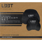 L33t gaming 160382 ensemble de coussins de chaise de jeu de luxe, mousse à mémoire de forme, velours, ultra-doux, noir