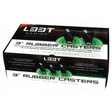 L33t gaming 160531 roulettes en caoutchouc 3 pouces, vertes, 5 pièces
