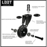 L33t gaming 160531 roulettes en caoutchouc 3 pouces, vertes, 5 pièces