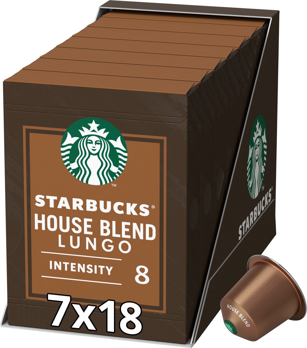 Mélange maison de capsules Starbucks by Nespresso - 7 boîtes x 18 capsules de café - pack économique