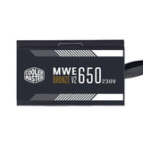 Cooler master mpe-6501-acabw-beu mwe 650 bronze v2, atx, 650 w, dc-to-dc + llc, 88%, 120mm, black