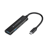 Conceptronic hubbies12b hubbies Hub USB 3.0 4 ports, 2 ports USB-C 2 ports USB-A, boîtier en aluminium, USB-C