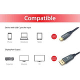 Équiper un câble USB-C vers DisplayPort 133426, m m, 1,0 m, 4k 60 hz, coque ABS