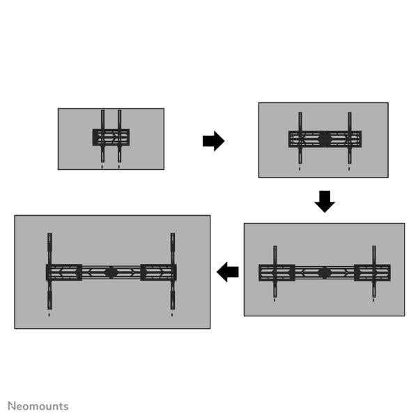Neomounts wl30s-950bl19 support mural pour écran sélectionné, fixe, vesa 800x600-1500x900