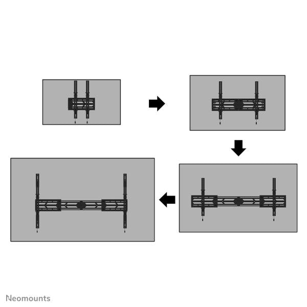 Neomounts wl35s-950bl19 support mural pour écran sélectionné, inclinable, VESA 800x600-1500x900mm