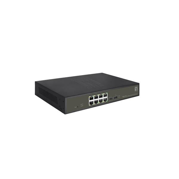 Levelone Ges-2110P Hilbert Switch Gigabit PoE Smart Lite géré L2, 10 ports, 8 sorties PoE, 2 SFP