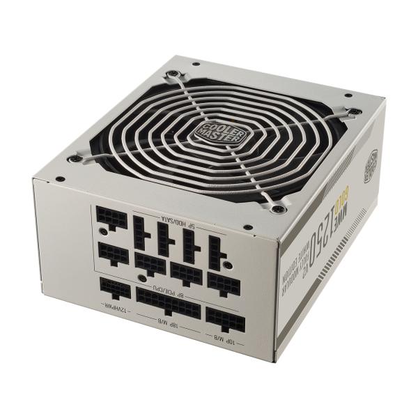 Cooler master mpe-c501-afcag-3geu mwe gold 1250 v2 blanc, atx3.0, 1250w, 90%, 140mm, 3x pcie 6+2