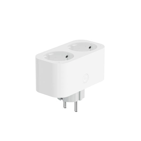 Prise double intelligente Woox R6153 avec compteur d'énergie et connexion à la terre