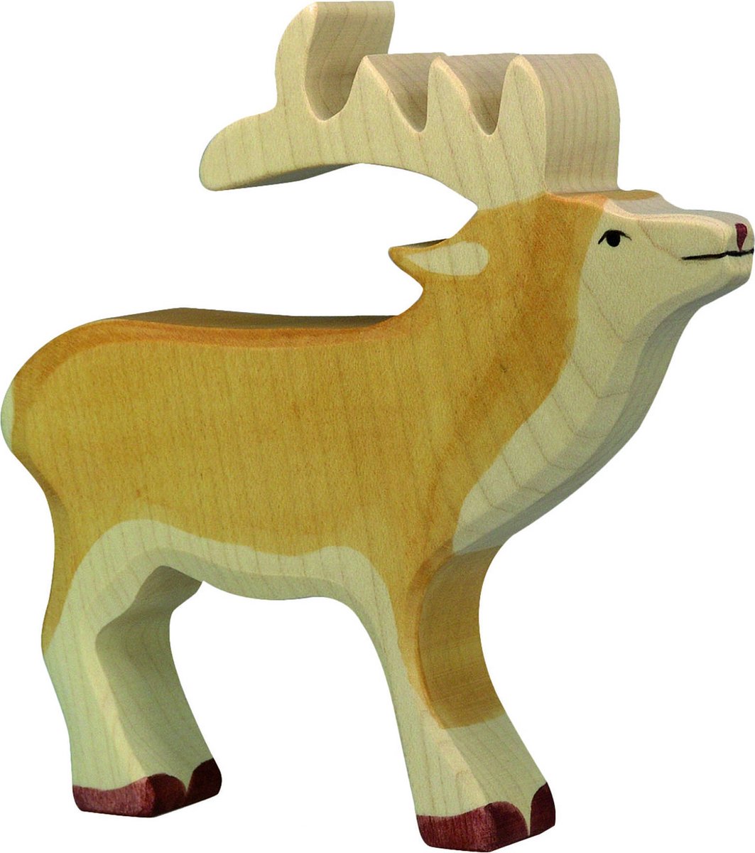 Animaux de la forêt Holztiger - cerf - 15x3x15cm - figurine en bois - fait main