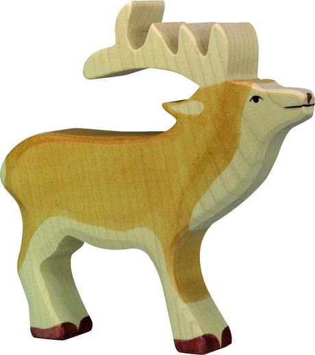 Animaux de la forêt Holztiger - cerf - 15x3x15cm - figurine en bois - fait main