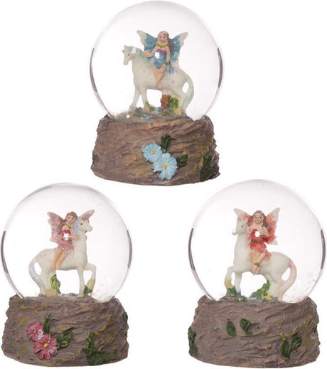 Statue sans marque sans marque - boule à neige - fée - licorne - rose