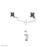 Neomounts ds60-425wh2 support de bureau, 2x 27 pouces 8kg, inclinable et pivotant, 100x100 mm, blanc