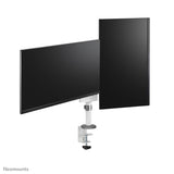 Neomounts ds60-425wh2 support de bureau, 2x 27 pouces 8kg, inclinable et pivotant, 100x100 mm, blanc