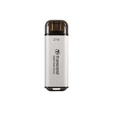Transcend ts2tesd300s esd300s SSD externe, 2 to, USB type-c, 10Gbps, 1050 950 mo s, argent