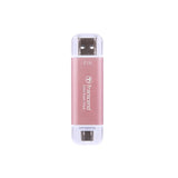 Transcend ts512gesd310p esd310p SSD externe, 512 go, USB 10Gbps, type C A, 1050 950 mo s, rose
