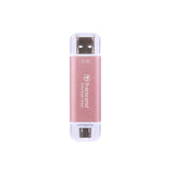 Transcend transcend ts2tesd310p esd310 pink external ssd, 2 tb, usb 10gbps, type c a, 1050 950 mb s