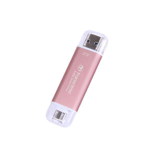 Transcend transcend ts2tesd310p esd310 pink external ssd, 2 tb, usb 10gbps, type c a, 1050 950 mb s