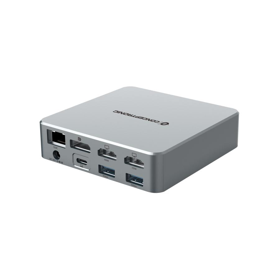 Conceptronic Donn25G 15-in-1 DisplayLink USB 3.2 Gen 2 Estación de acoplamiento, Tipo-C 10 Gbps, USB-A X2