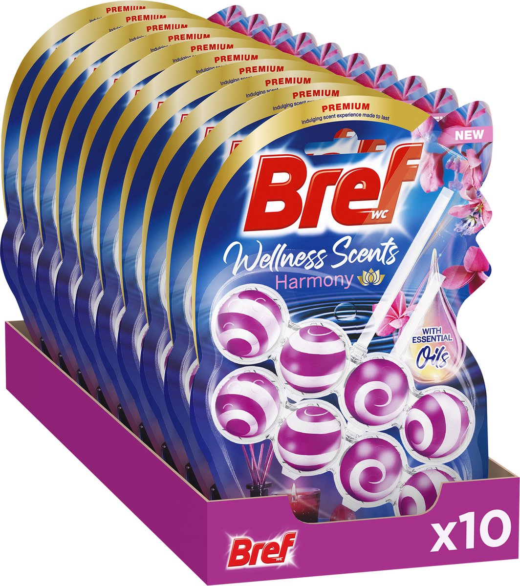 Bref - senteurs bien-être - harmonie - bloc sanitaire - expérience parfumée relaxante - pack économique - 10 x 2 pièces