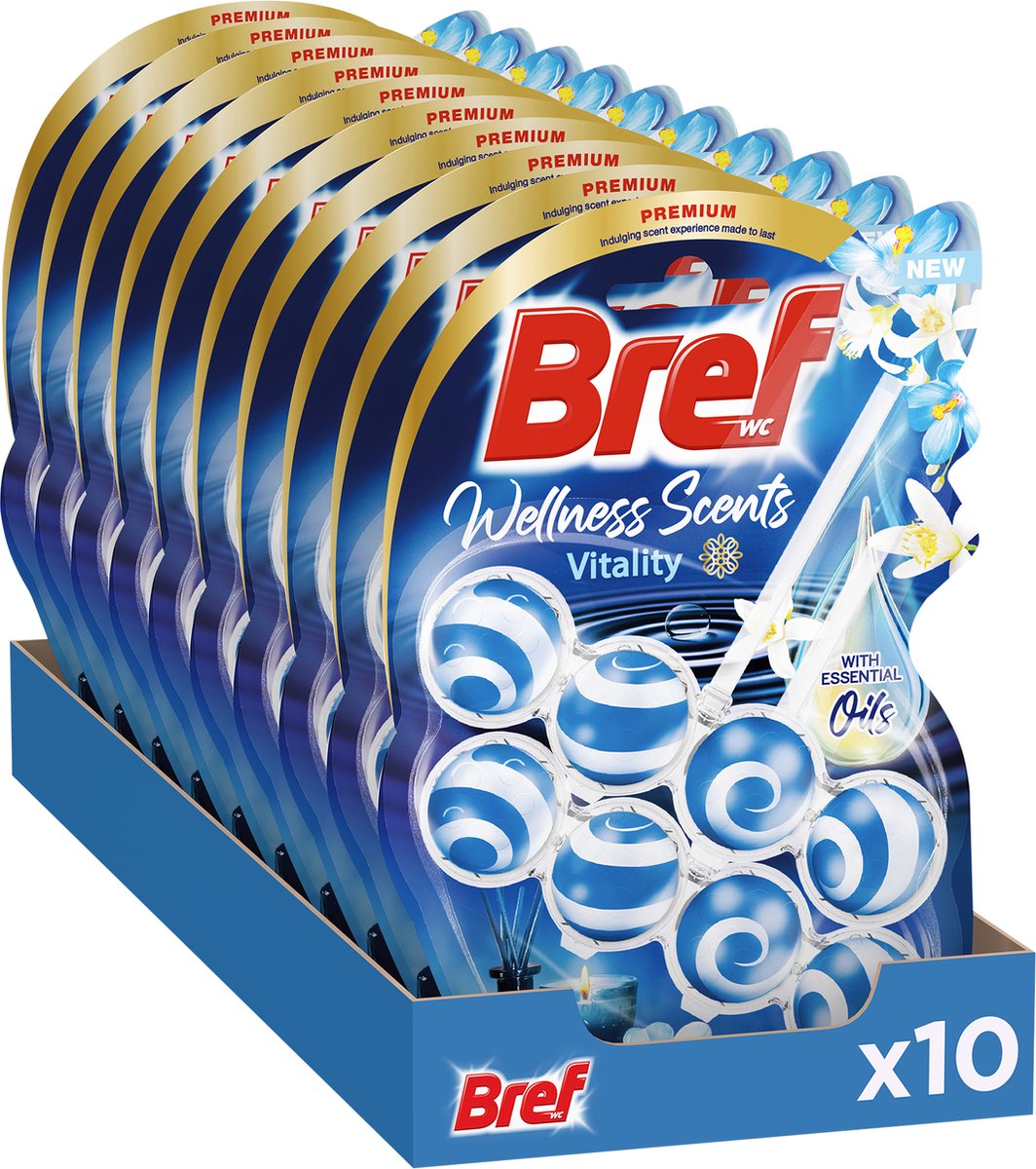 Bref - senteurs bien-être - vitalité - bloc sanitaire - expérience parfumée relaxante - pack économique - 10 x 2 pièces
