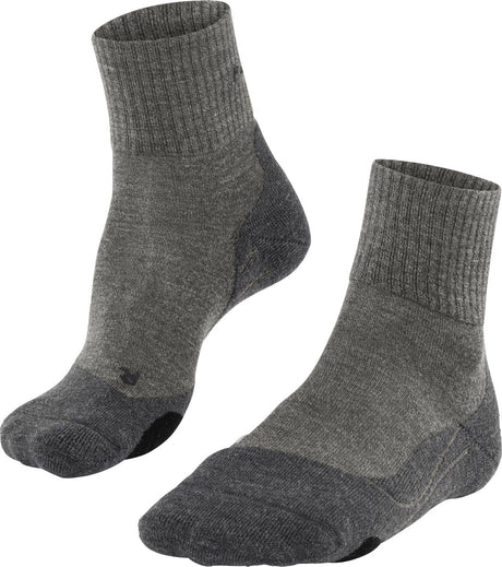 Falke tk2 chaussettes de marche courtes en laine anti ampoules, rembourrage moyen chaussettes de sport en laine mérinos hommes beige - taille 44-45