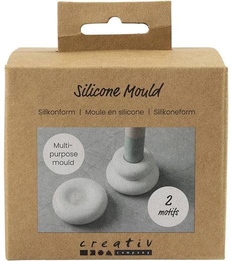 Moules en silicone Creativ company, bougeoirs en forme de beignet, h: 2+3,8 cm, d 6+6,2 cm, transparent mat, 1 pièce 1 boîte