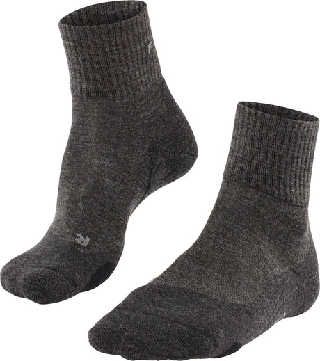 Falke tk2 laine courte anti-ampoules laine épaisse matériau fonctionnel chaussettes de marche hommes gris - taille 44-45