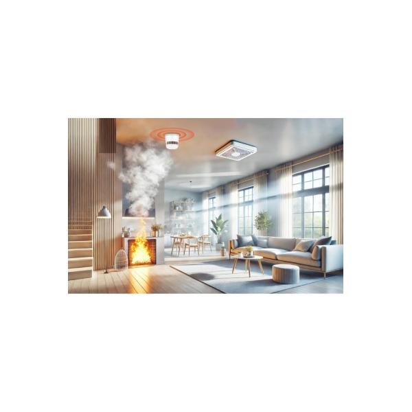 Woox r7305 détecteur de fumée intelligent zigbee, zigbee, assistant google, ip20, blanc