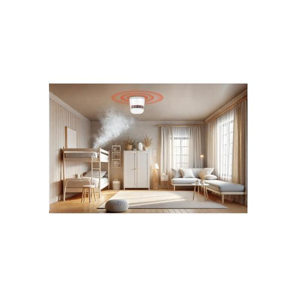 Woox r7305 détecteur de fumée intelligent zigbee, zigbee, assistant google, ip20, blanc