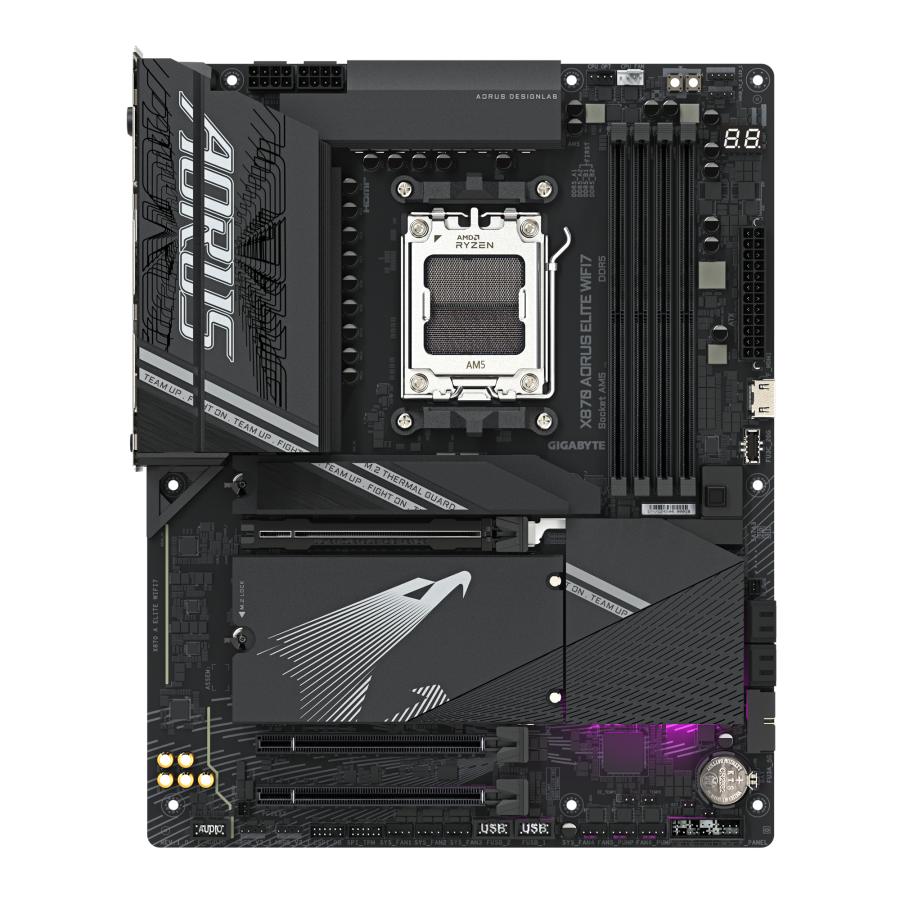 Gigabyte x870 un élite wifi7, atx, amd am5, x870, 4x ddr5, usb4, 2,5 gbe, wi-fi 7, pcie 5.0