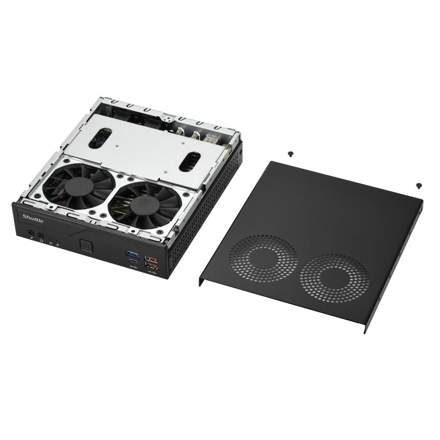 Shuttle dh770 mini PC barebone, 1,35 l, lga 1700, intel h770, ddr5-sdram, 2x LAN 2,5 g, 2x m.2, 24 7