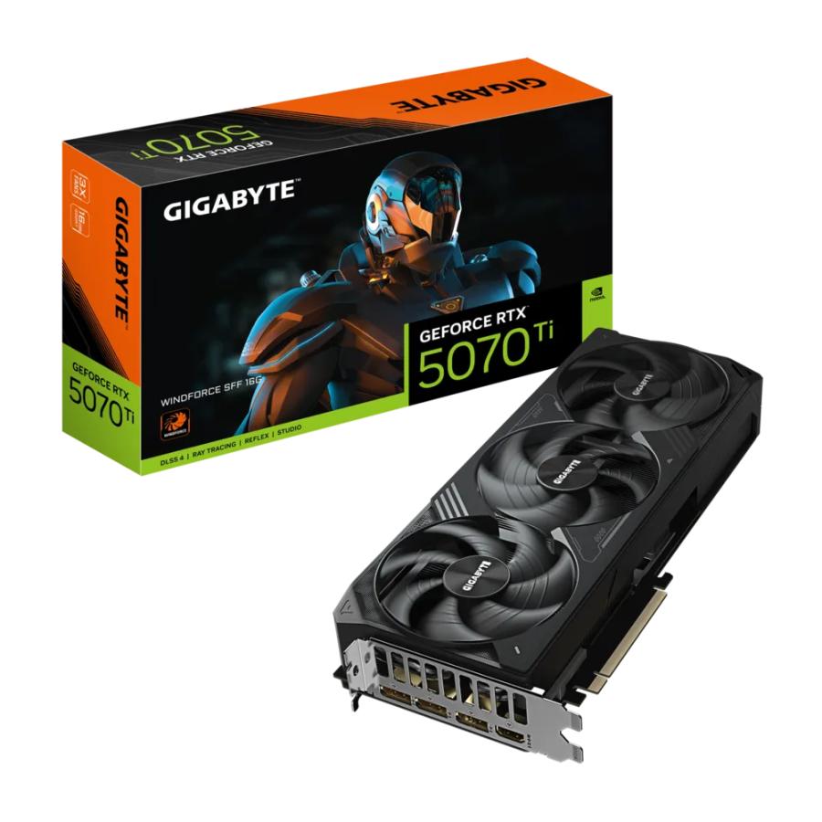 Gigabyte gv-n507twf3-16gd geforce rtx™ 5070 ti windforce sff 16g, 16go, gddr7, 256 bits