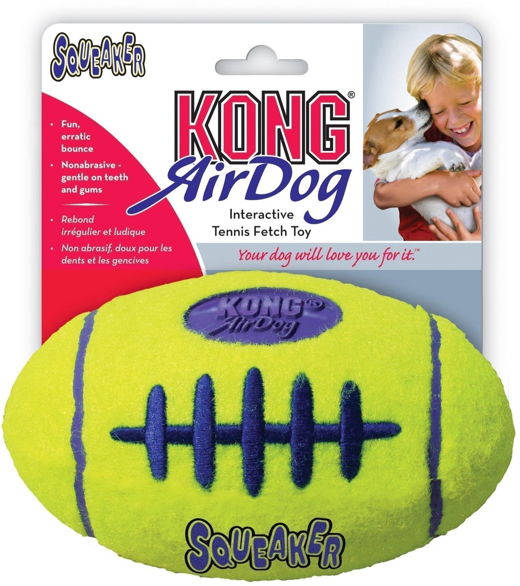 Kong air football medium 1 pc - ballon - jaune - jouet pour chat - 150 x 130 x 64 mm