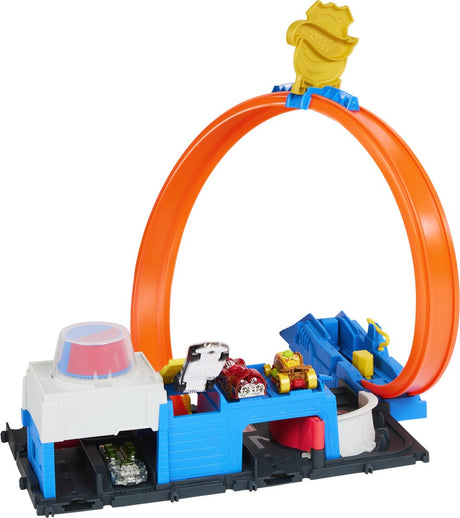 Super poste de police de Hot Wheels City - piste en boucle