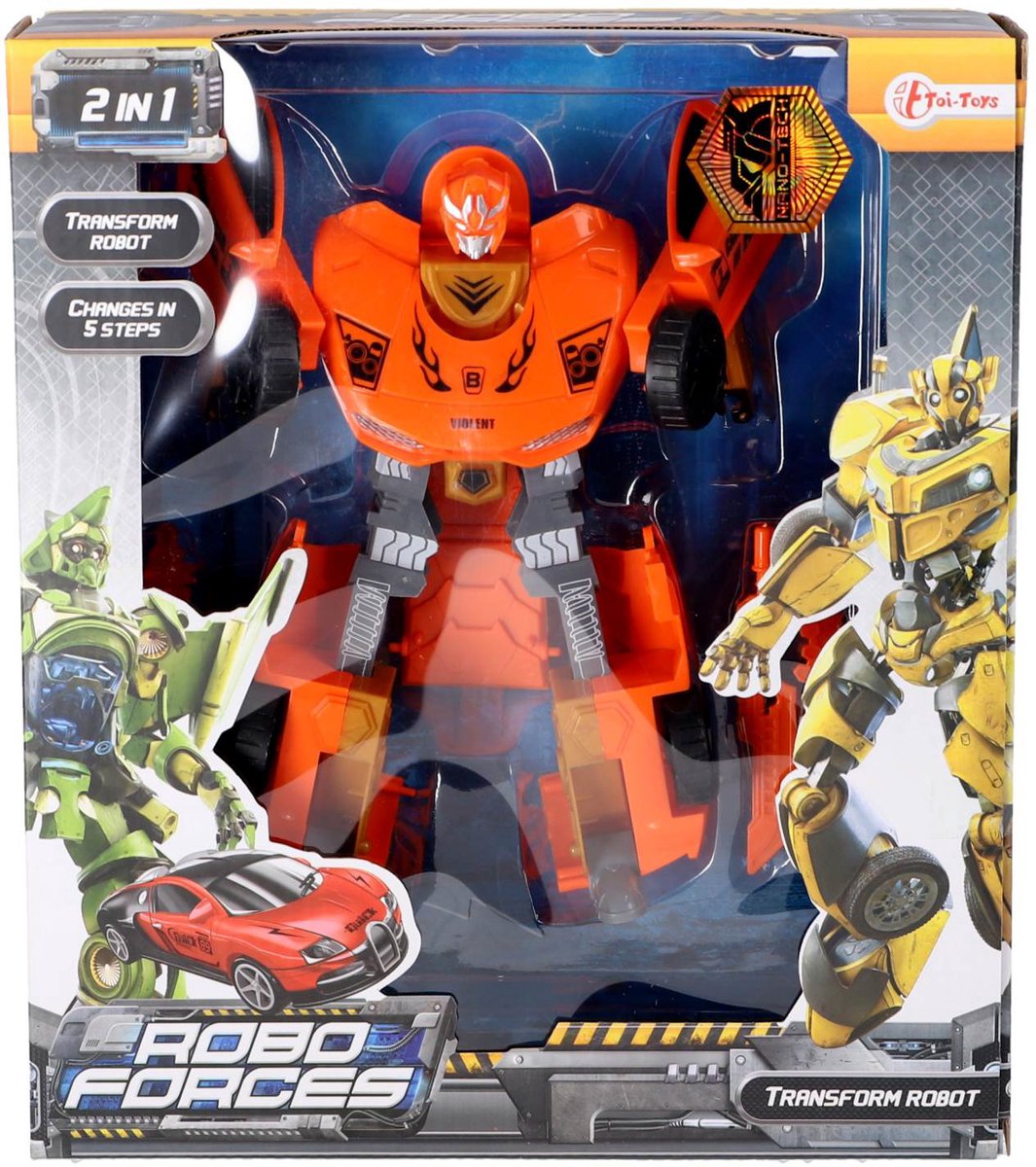 Robot change voiture 21 cm 4 assortis