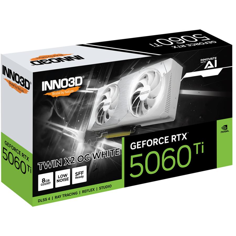 Inno3d n506t2-08d7x-193075w geforce rtx™ 5060 ti 8 Go double x2 oc blanc