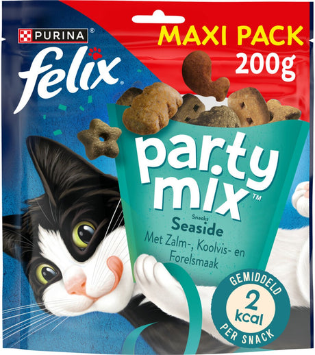 Felix party mix bord de mer - snacks pour chats - friandises pour chats - truite saumonée - 5 x 200 g