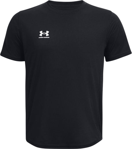 Chemise de sport unisexe Under Armour UA B's Challenger Train SS - Noir - Blanc