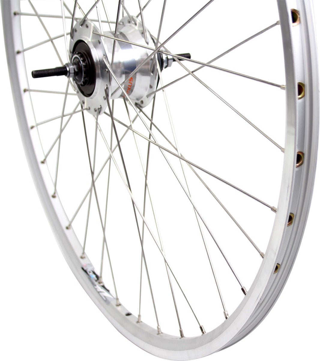Roue arrière Roland 28 Nexus 7 RB ZAC2000 en argent en acier inoxydable SPK