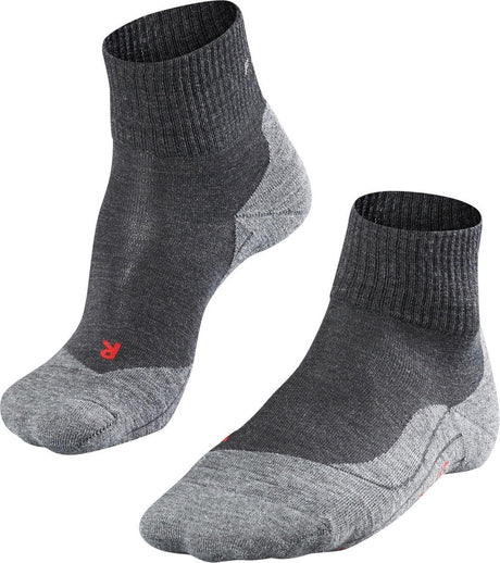 Falke tk5 chaussettes de marche courtes anti-ampoules en laine fine matière fonctionnelle femme gris - taille 35-36