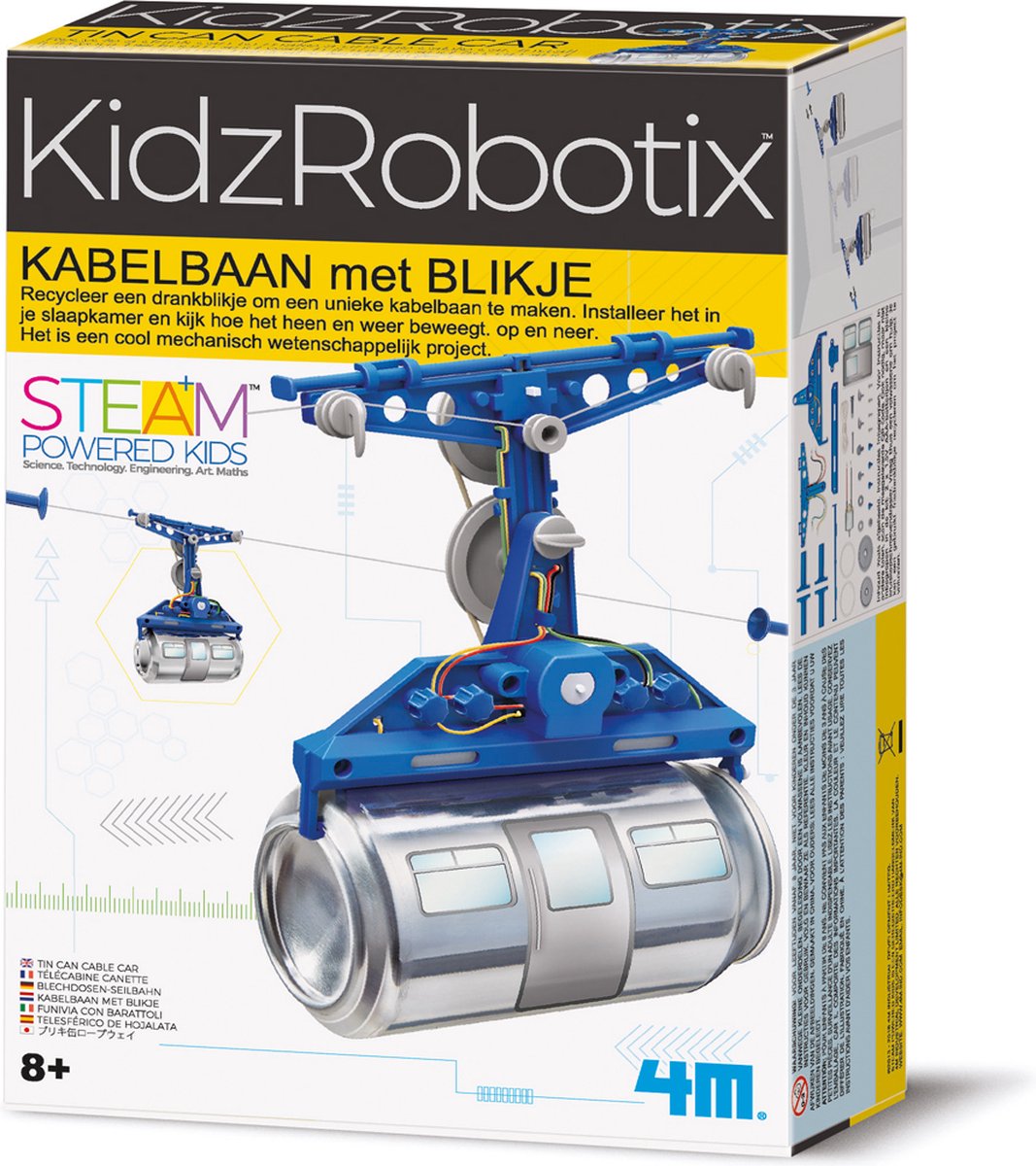 4m science et jeux - fabriquez votre propre téléphérique - mécanique de kit de construction - kidzrobotix - 8+