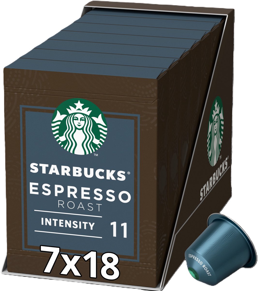Capsules Starbucks by Nespresso torréfaction expresso - 7 boîtes x 18 tasses à café - pack économique