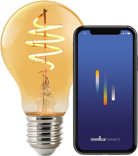 Nordlux a60-source lumineuse-intelligent-filament-e27-or-déco spirale-2200k