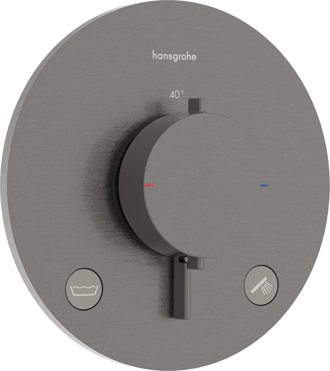 Hansgrohe ecostat confort s - thermostat intégré - 2 fonctions - thermostat de douche - combinaison de sécurité en1717 - chrome noir brossé