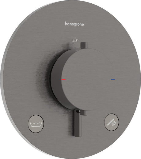 Hansgrohe ecostat confort s - thermostat intégré - 2 fonctions - thermostat de douche - combinaison de sécurité en1717 - chrome noir brossé