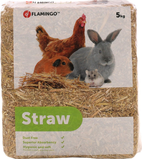 Paille marron Flamingo – 5 kg – paille naturelle pour rongeurs et volailles