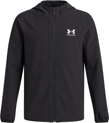 Under Armour UA Vibe tissé coupe-vent-BLK veste de sport pour garçons - noir - blanc